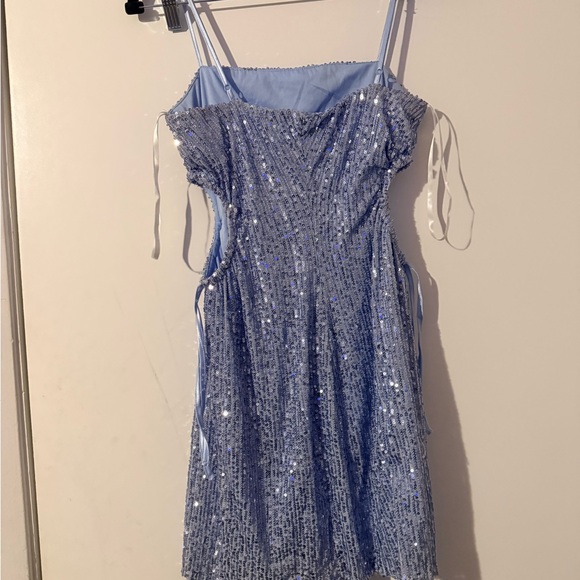 B Darlin Sparkling Blue Mini Dress - Picture 3 of 4